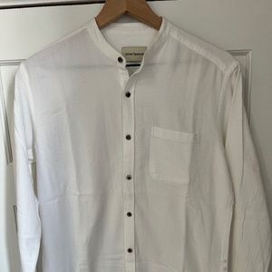 Oliver Spencer | No Collar Textured Shirt | Medium